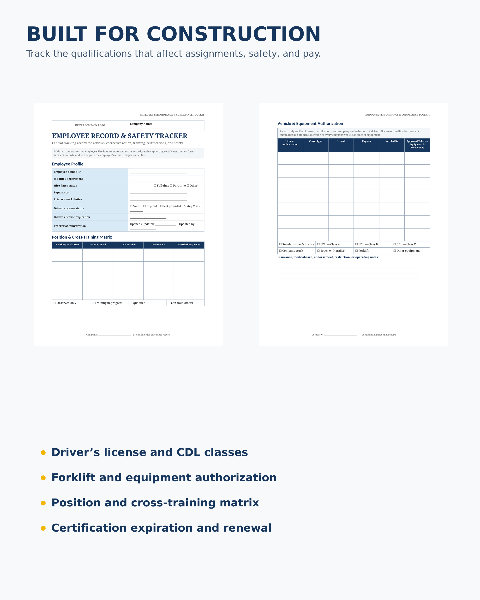 Employee Performance & Compliance Toolkit
