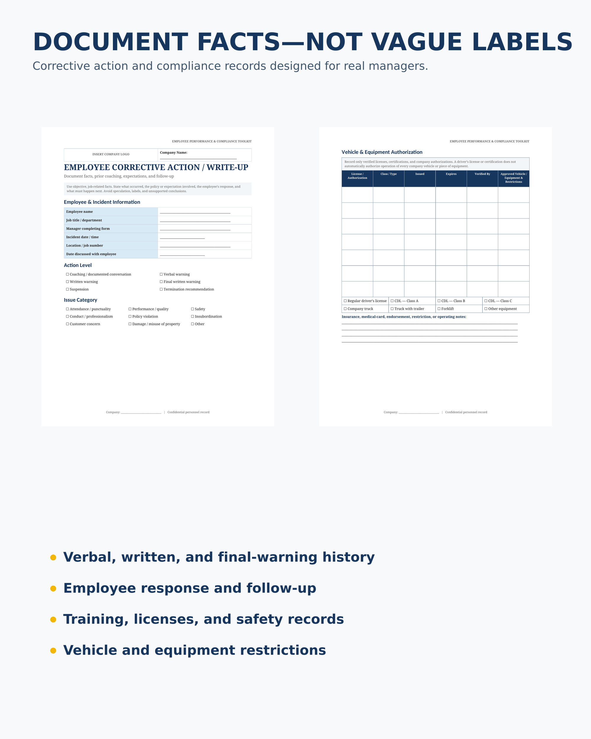 Employee Performance & Compliance Toolkit