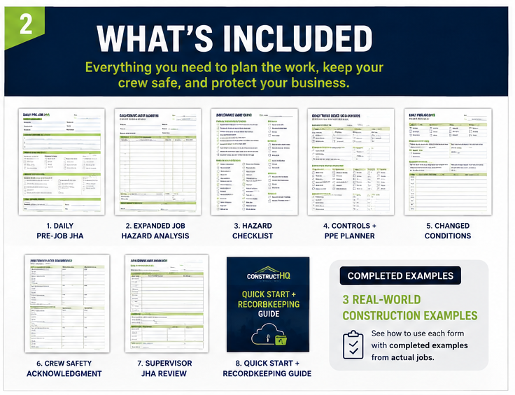 Pre-Job Safety System | Fillable JHA & Jobsite Safety Toolkit for Contractors