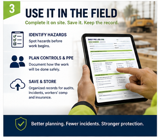 Pre-Job Safety System | Fillable JHA & Jobsite Safety Toolkit for Contractors